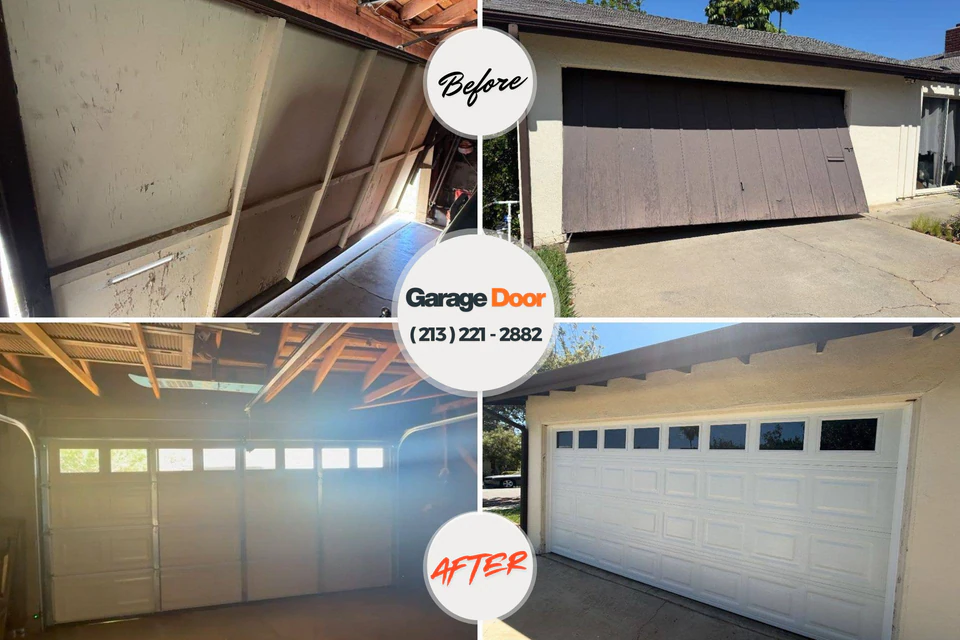 Before and after: garage door repair 60521